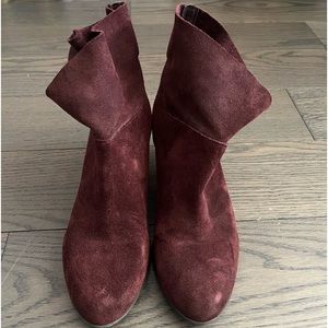 Franco Sarto Burgundy Suede Bootie